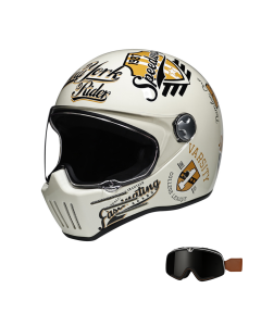 Retro integraal motorhelmset voor cruiser- en café racer-rijden