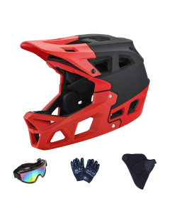 Jeugd fullface mountainbikehelm met verstelknop voor downhill, BMX en offroad fietsen