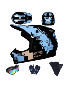Kinder integraal motorhelm met bril voor dirtbike, ATV en offroad rijden